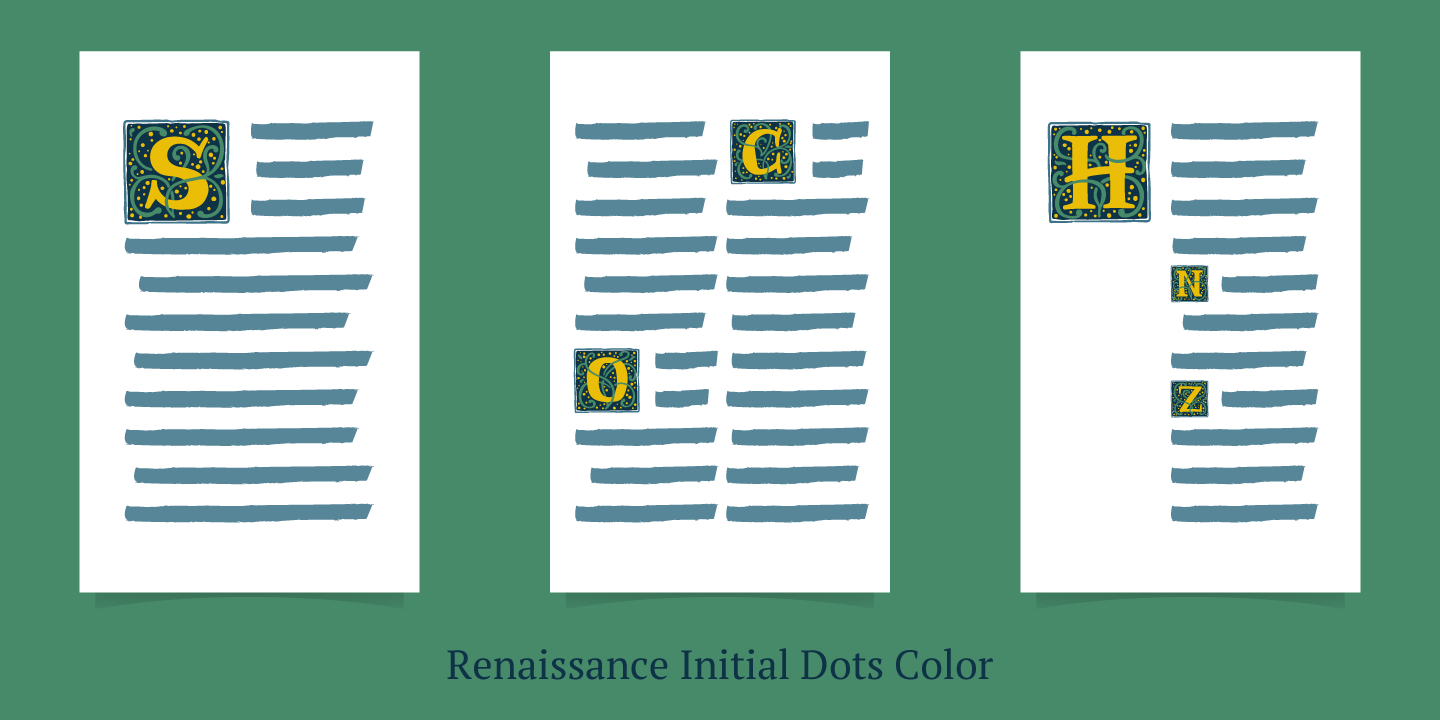 Пример шрифта Renaissance Initial Dots Black